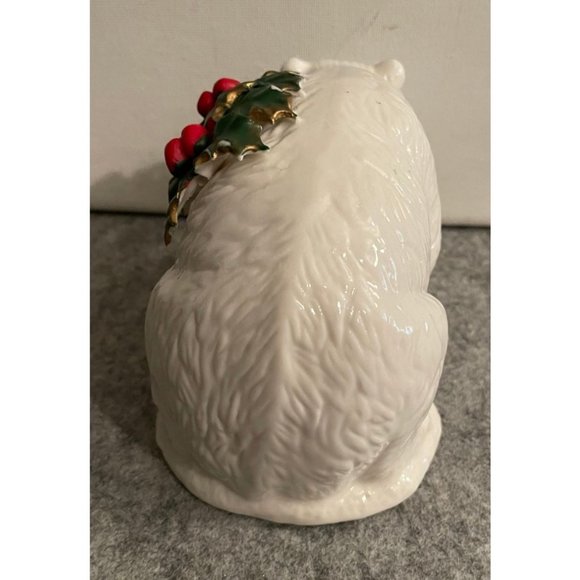 Polar Bear with Holly and Berries Possibly Lefton, Lennox . #1105 - Picture 4 of 5